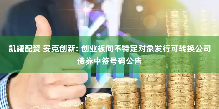 凯耀配资 安克创新: 创业板向不特定对象发行可转换公司债券中签号码公告